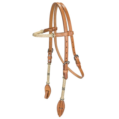 TABELO Browband Headstall with Rawhide Trim