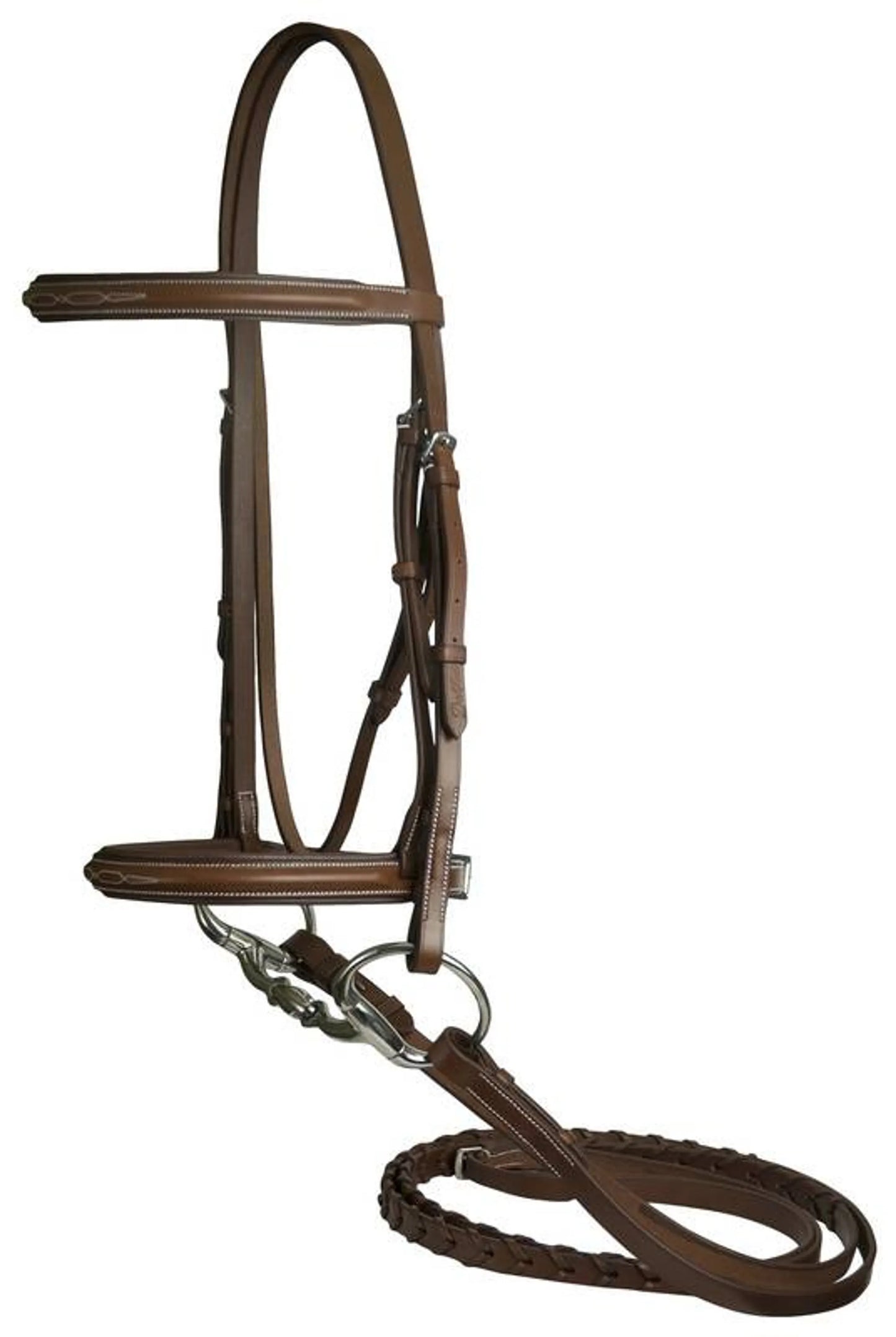 Da Vinci Fancy Raised Padded Bridle with Flat Laced Reins