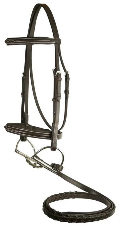 Da Vinci Fancy Raised Padded Bridle with Flat Laced Reins