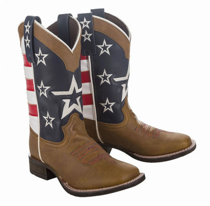 TuffRider Kids American Flag Cowboy Western Boots