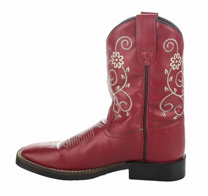 TuffRider Youth Fire Red Floral Western Boot