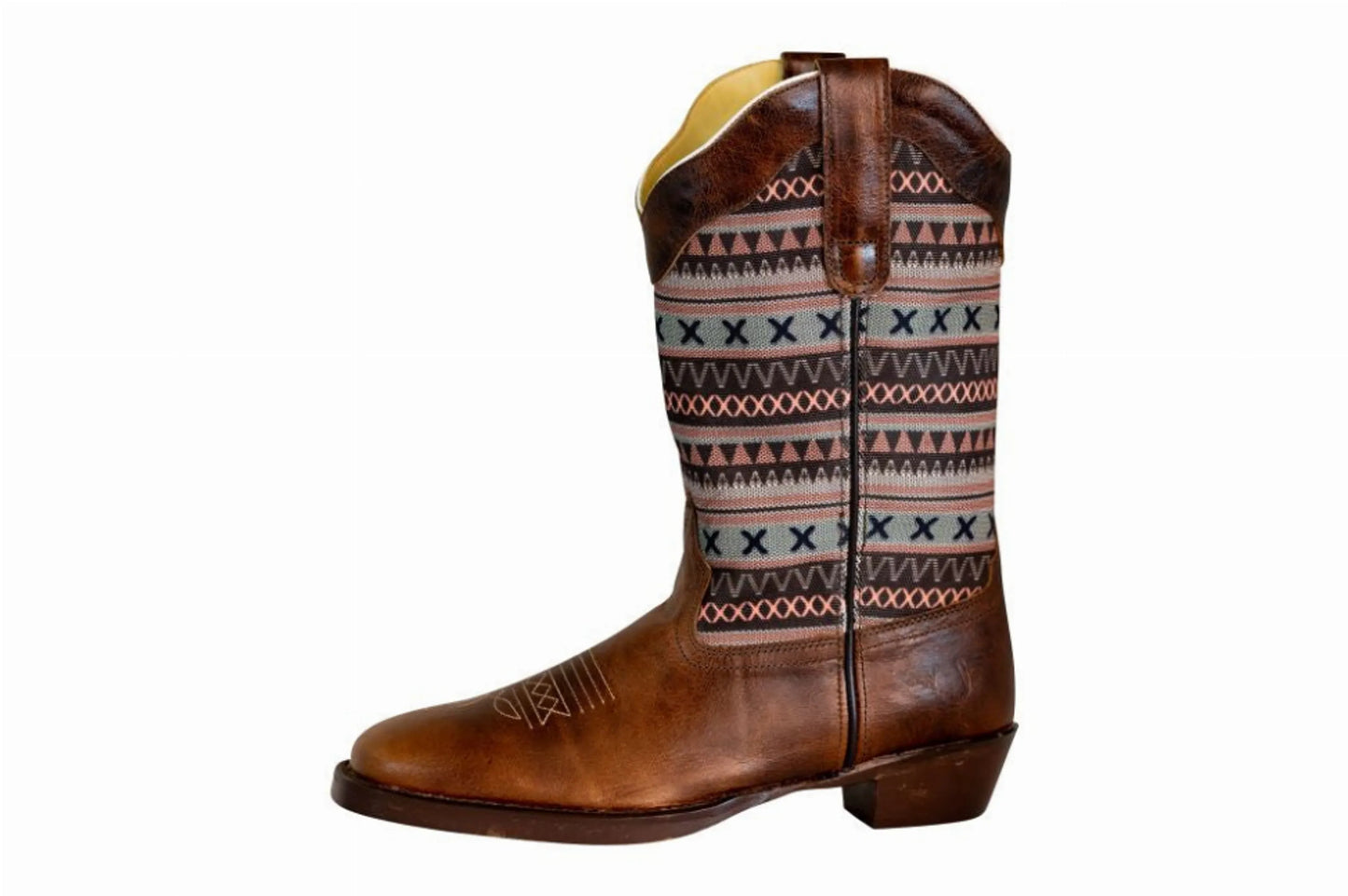 TuffRider Women String Embroidered Leather Square Toe Western Boots