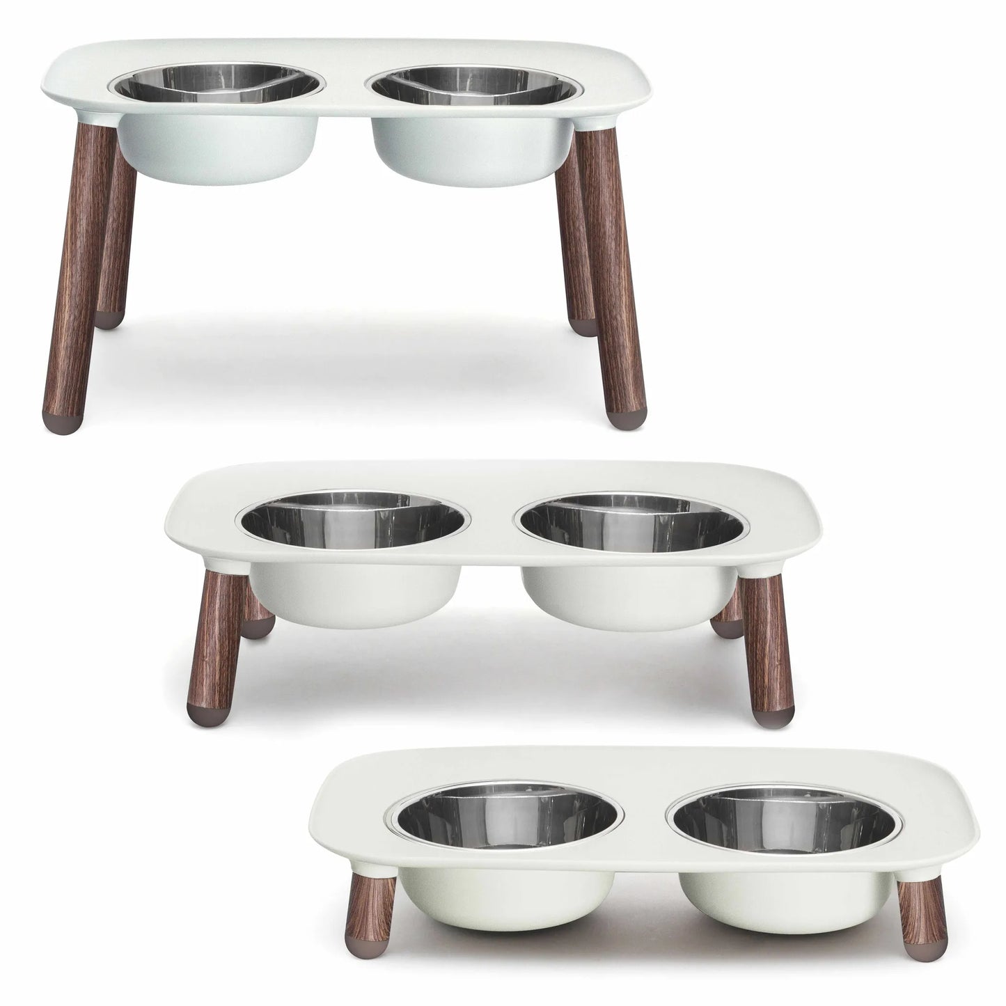 Messy Mutts Adjustable Elevated Double Feeder with Stainless Bowls