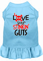 Dog Dress, Pet Dog & Cat Dress Screen Printed, "Love Your Stinkin Guts"