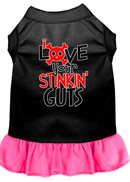 Dog Dress, Pet Dog & Cat Dress Screen Printed, "Love Your Stinkin Guts"