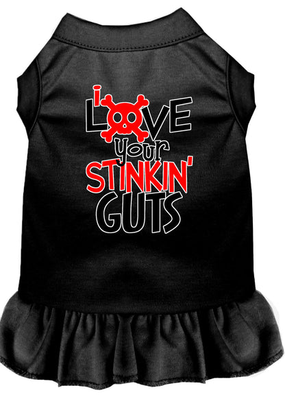 Dog Dress, Pet Dog & Cat Dress Screen Printed, "Love Your Stinkin Guts"