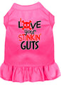 Dog Dress, Pet Dog & Cat Dress Screen Printed, "Love Your Stinkin Guts"