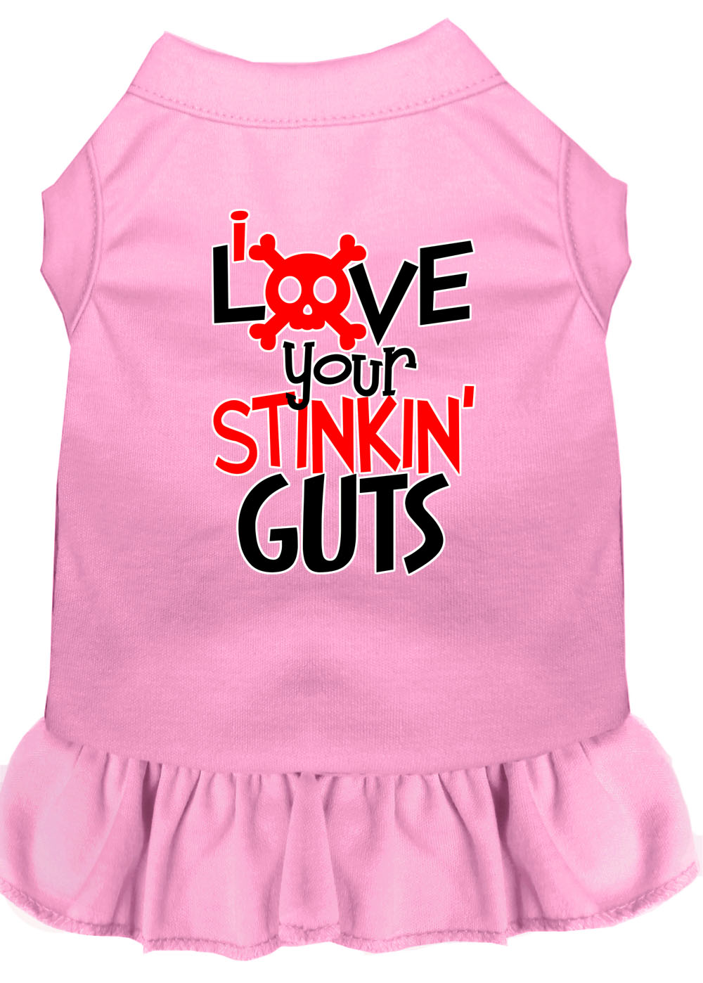 Dog Dress, Pet Dog & Cat Dress Screen Printed, "Love Your Stinkin Guts"