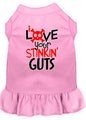 Dog Dress, Pet Dog & Cat Dress Screen Printed, "Love Your Stinkin Guts"