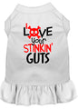 Dog Dress, Pet Dog & Cat Dress Screen Printed, "Love Your Stinkin Guts"