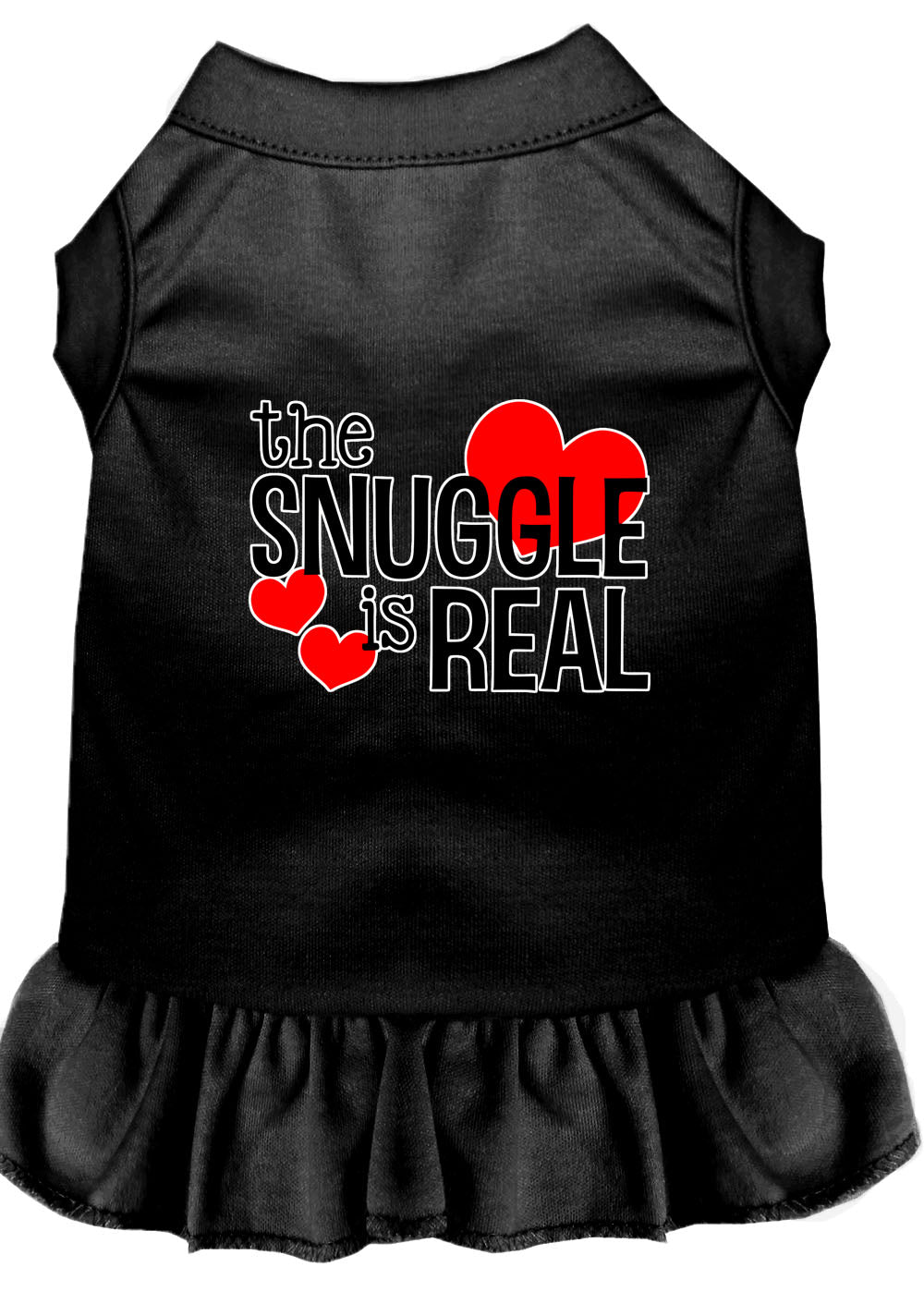 Dog Dress, Pet Dog & Cat Dress Screen Printed, "The Snuggle Is Real"