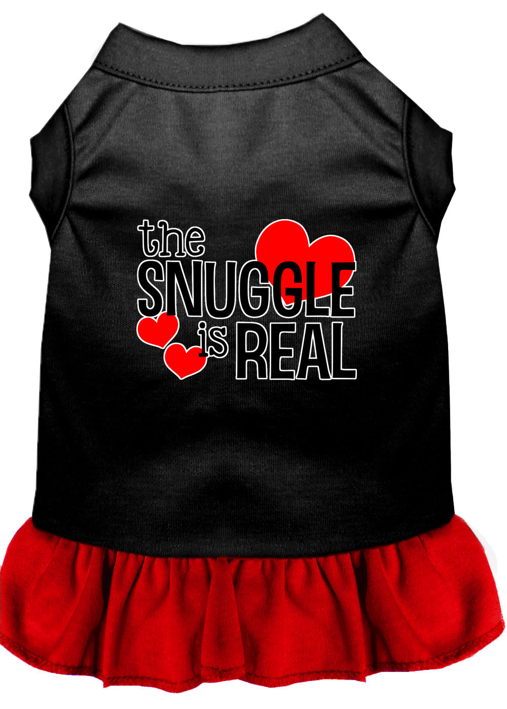 Dog Dress, Pet Dog & Cat Dress Screen Printed, "The Snuggle Is Real"