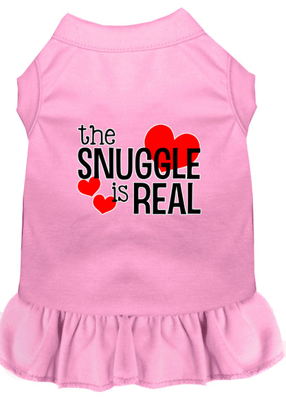 Dog Dress, Pet Dog & Cat Dress Screen Printed, "The Snuggle Is Real"