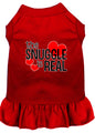 Dog Dress, Pet Dog & Cat Dress Screen Printed, "The Snuggle Is Real"