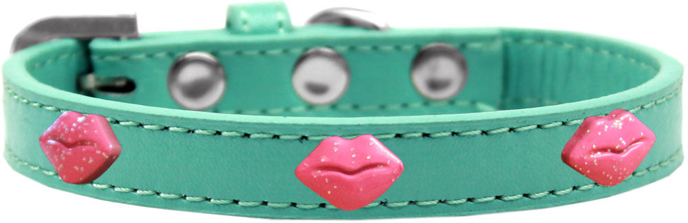 Dog, Puppy & Pet Widget Fashion  Collar, "Pink Glitter Lips"