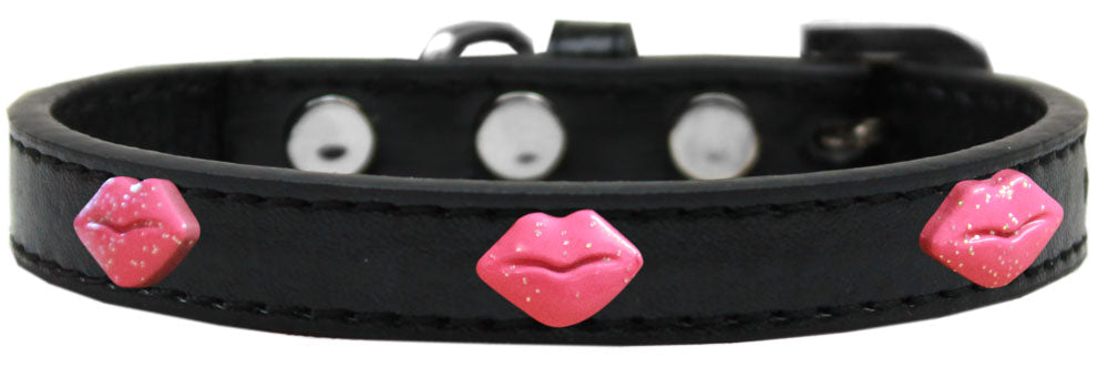 Dog, Puppy & Pet Widget Fashion  Collar, "Pink Glitter Lips"