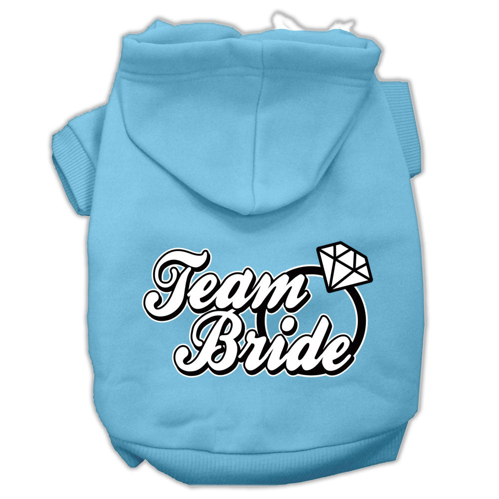 Pet Dog & Cat Hoodie Screen Printed, "Team Bride"