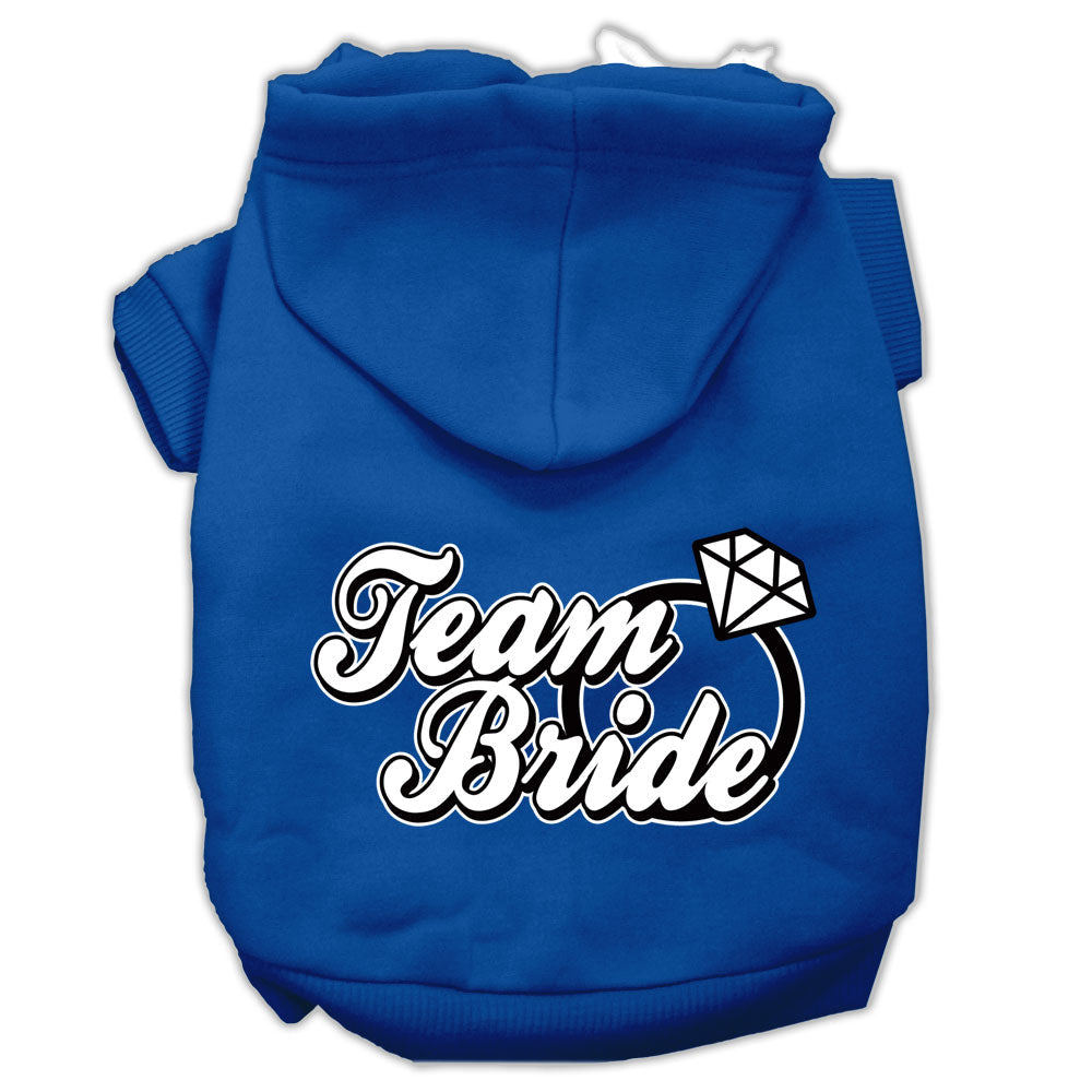 Pet Dog & Cat Hoodie Screen Printed, "Team Bride"