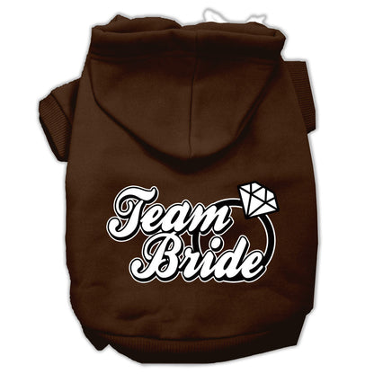 Pet Dog & Cat Hoodie Screen Printed, "Team Bride"