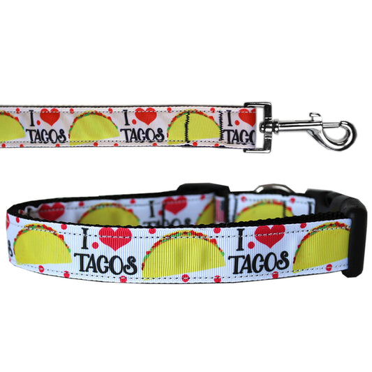 Pet Dog & Cat Nylon Collar or Leash, "Taco Tuesday"