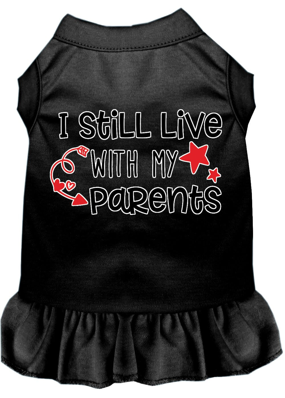 Dog Dress, Pet Dog & Cat Dress Screen Printed, "I Still Live With My Parents"