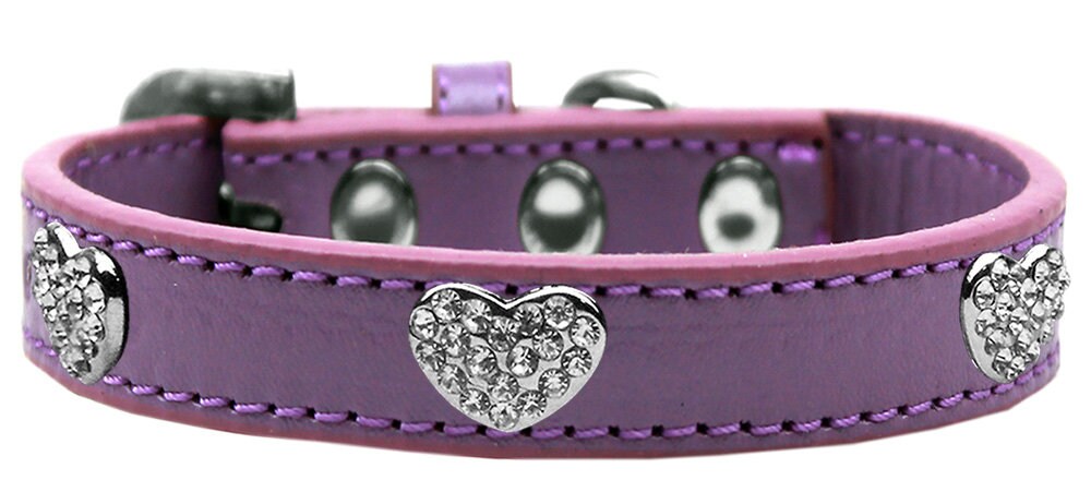 Dog, Puppy & Pet Premium Collar, "Clear Crystal Heart"