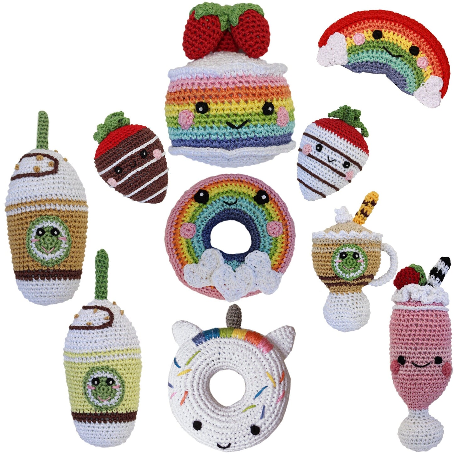 Knit Knacks Organic Cotton Pet & Dog Toys, "Sweet Tooth Group" (Choose from 10 different options!)