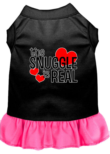 Dog Dress, Pet Dog & Cat Dress Screen Printed, "The Snuggle Is Real"