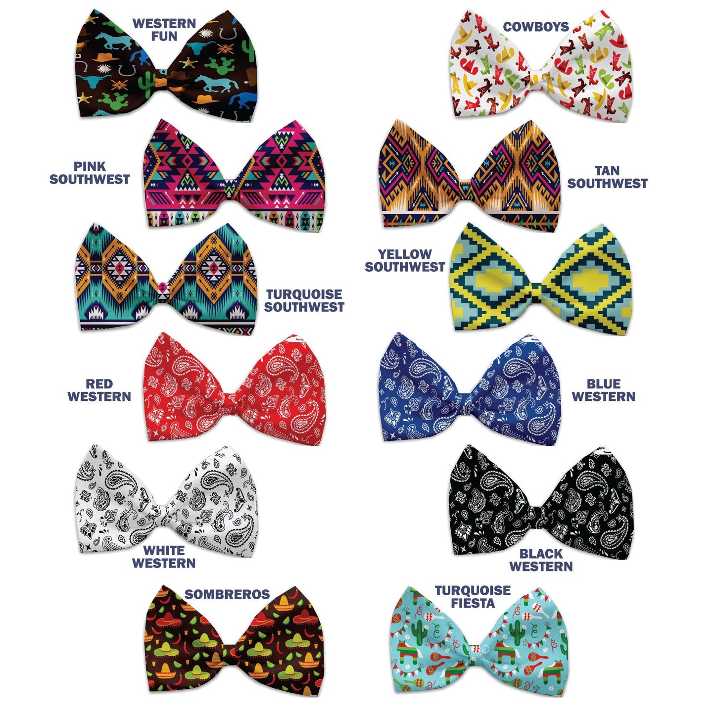 Pet, Dog and Cat Bow Ties, "Wild West Group"