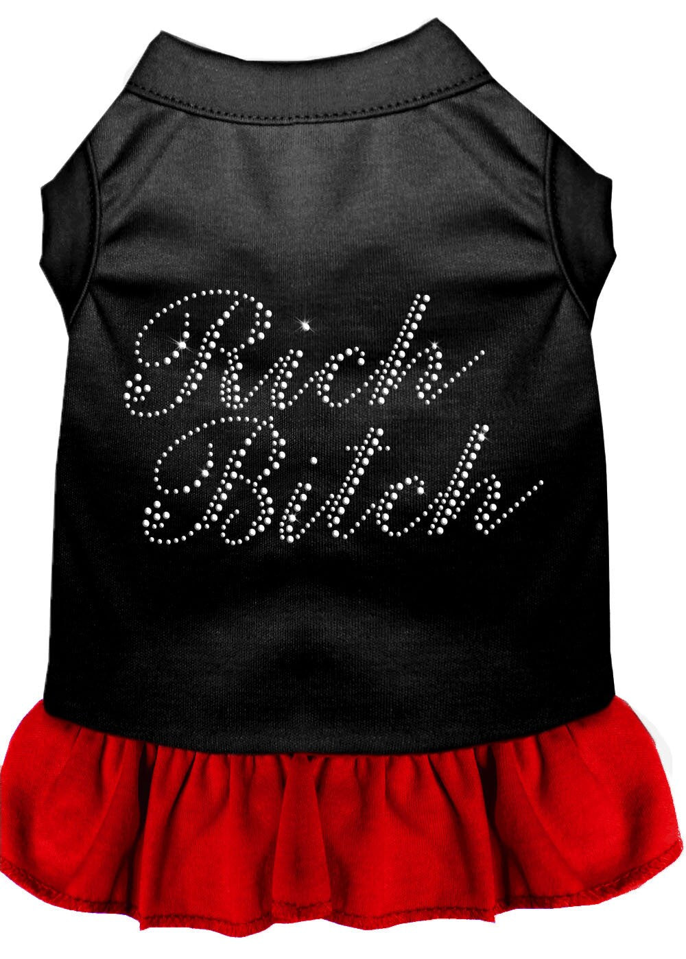 Pet Dog & Cat Dress Rhinestone, "Rich Bitch"