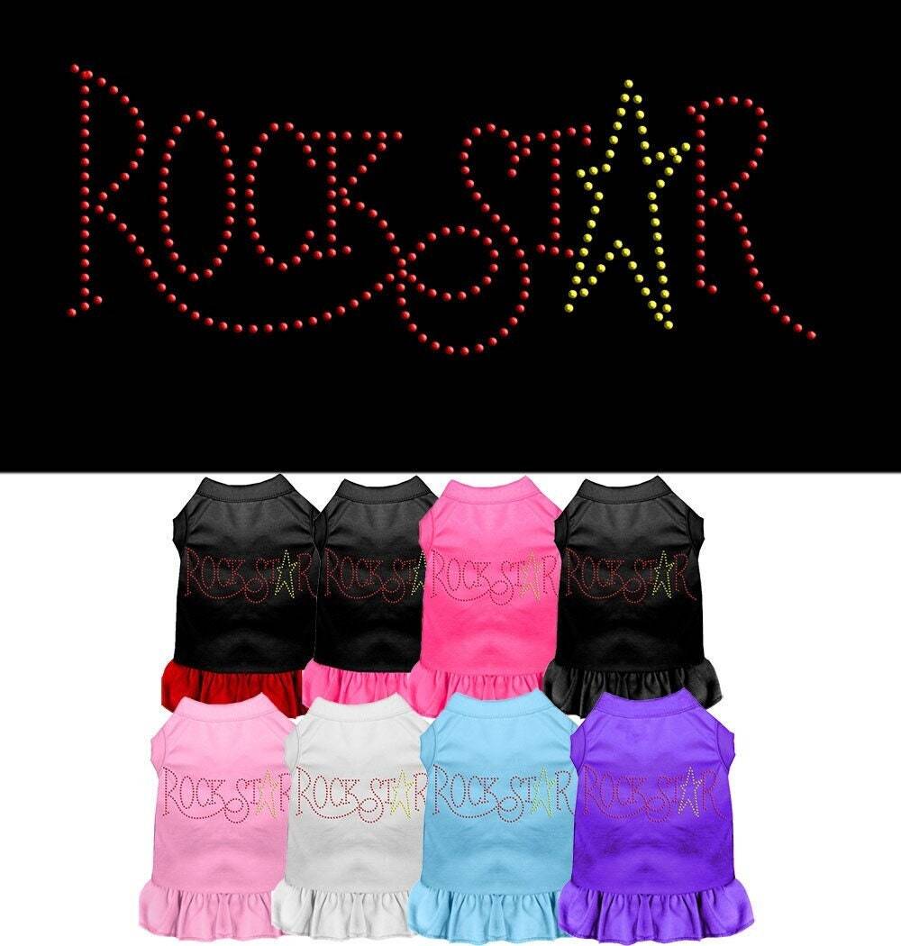 Pet Dog & Cat Dress Rhinestone, "RockStar"