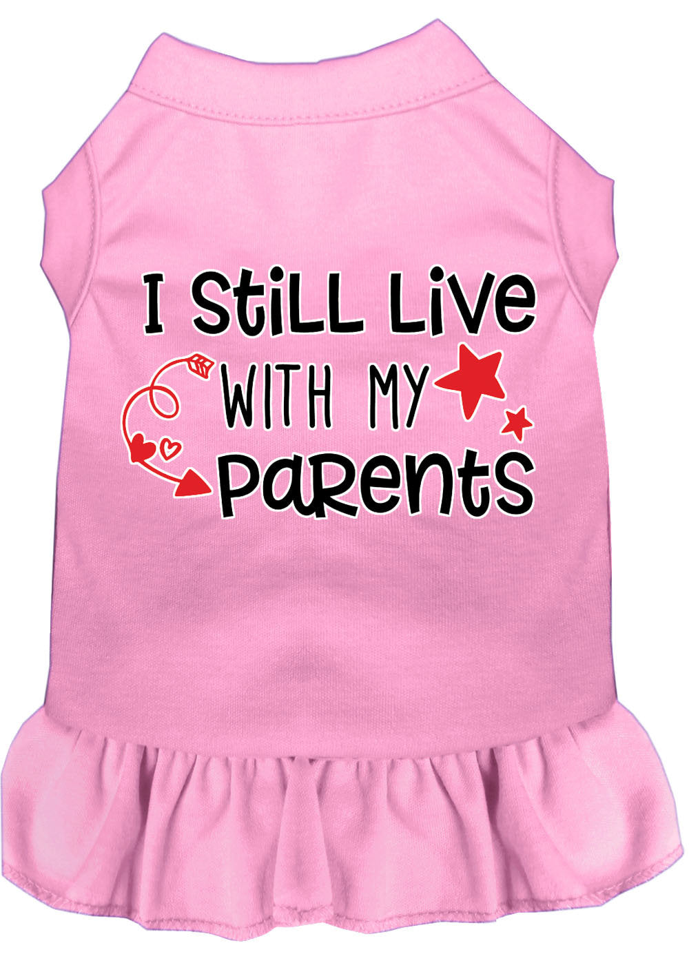 Dog Dress, Pet Dog & Cat Dress Screen Printed, "I Still Live With My Parents"