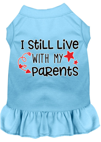 Dog Dress, Pet Dog & Cat Dress Screen Printed, "I Still Live With My Parents"