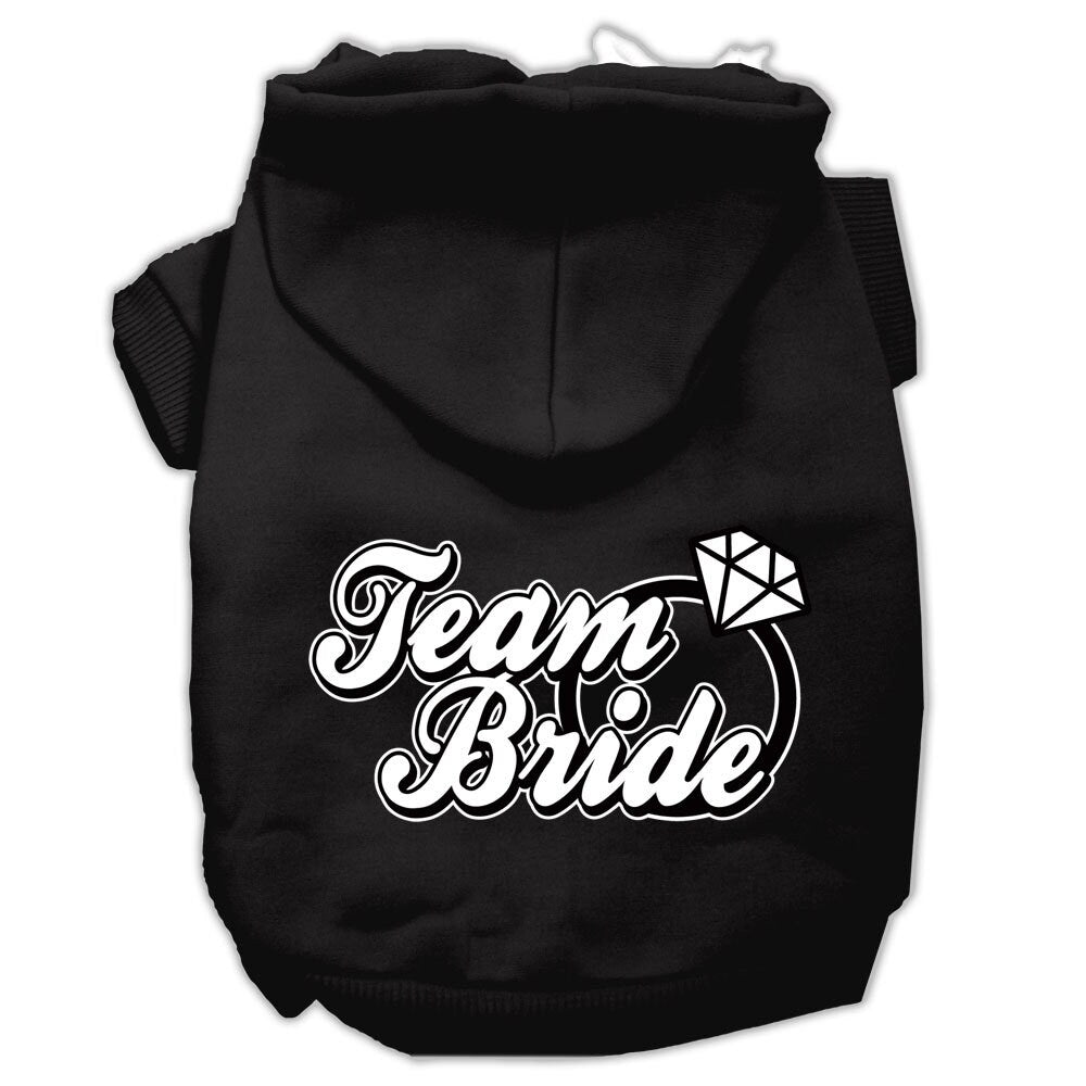 Pet Dog & Cat Hoodie Screen Printed, "Team Bride"