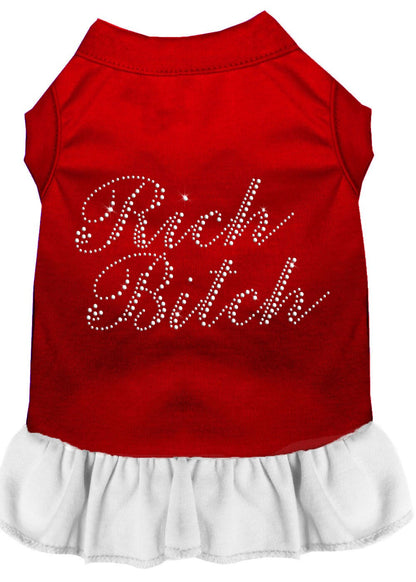 Pet Dog & Cat Dress Rhinestone, "Rich Bitch"