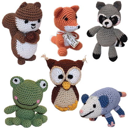 Knit Knacks Organic Cotton Pet& Dog Toys, "Woodland Friends Group" (Choose from 6 options!)