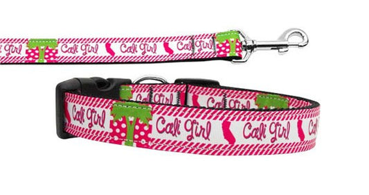 Pet Dog & Cat Nylon Collar or Leash, "Cali Girl"