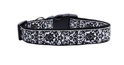 Pet Dog & Cat Nylon Collar or Leash, "Fancy Black and White"