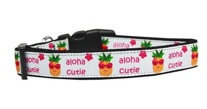 Pet Dog & Cat Nylon Collar or Leash, "Aloha Cutie"