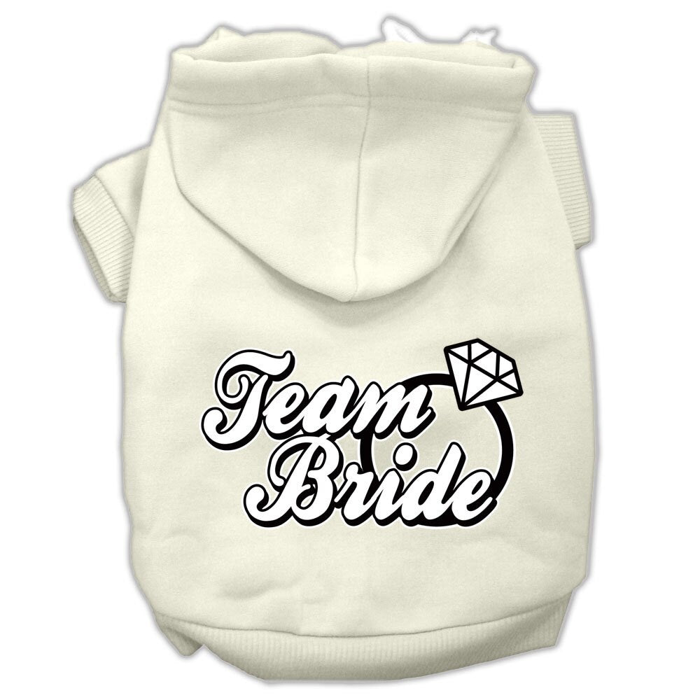 Pet Dog & Cat Hoodie Screen Printed, "Team Bride"